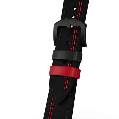 Bracelet en Cuir Noir & Rouge (Ajustable) Rimowatch™