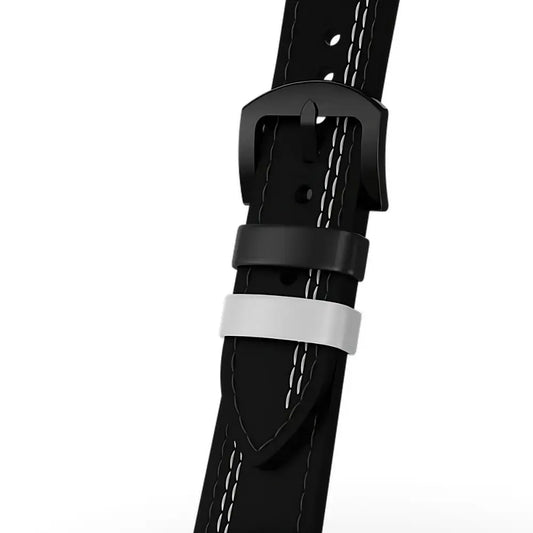 Bracelet en Cuir Noir & Blanc (Ajustable) Rimowatch™